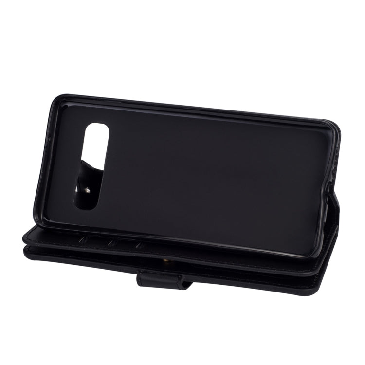 Samsung Galaxy S10+ Multifunctional Zipper Horizontal Flip Leather Case with Holder & Wallet & 9 Card Slots & Lanyard