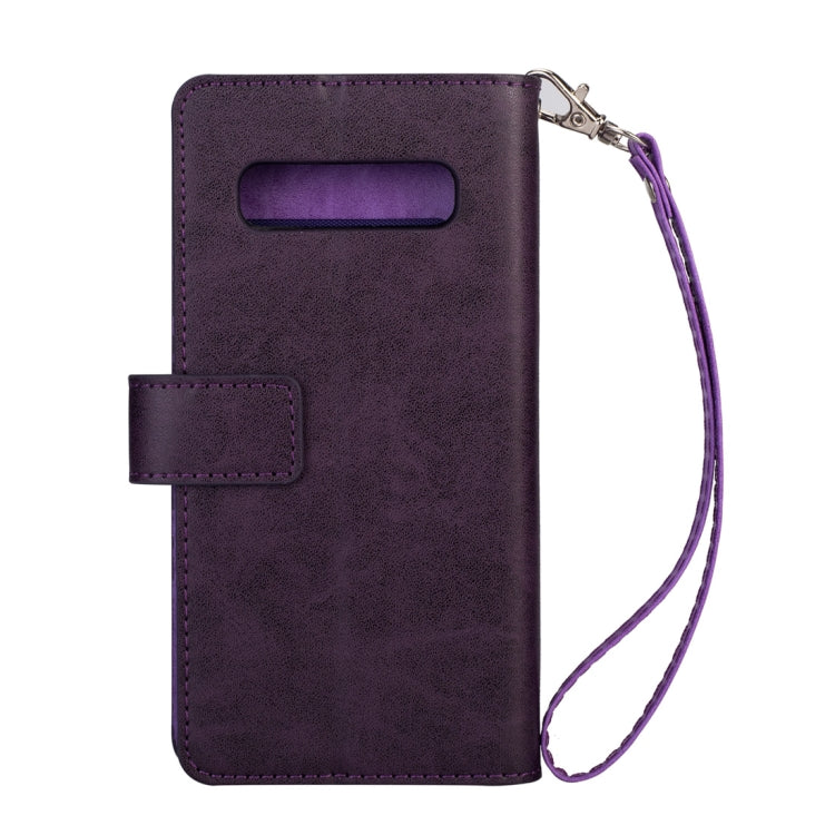 Samsung Galaxy S10+ Multifunctional Zipper Horizontal Flip Leather Case with Holder & Wallet & 9 Card Slots & Lanyard