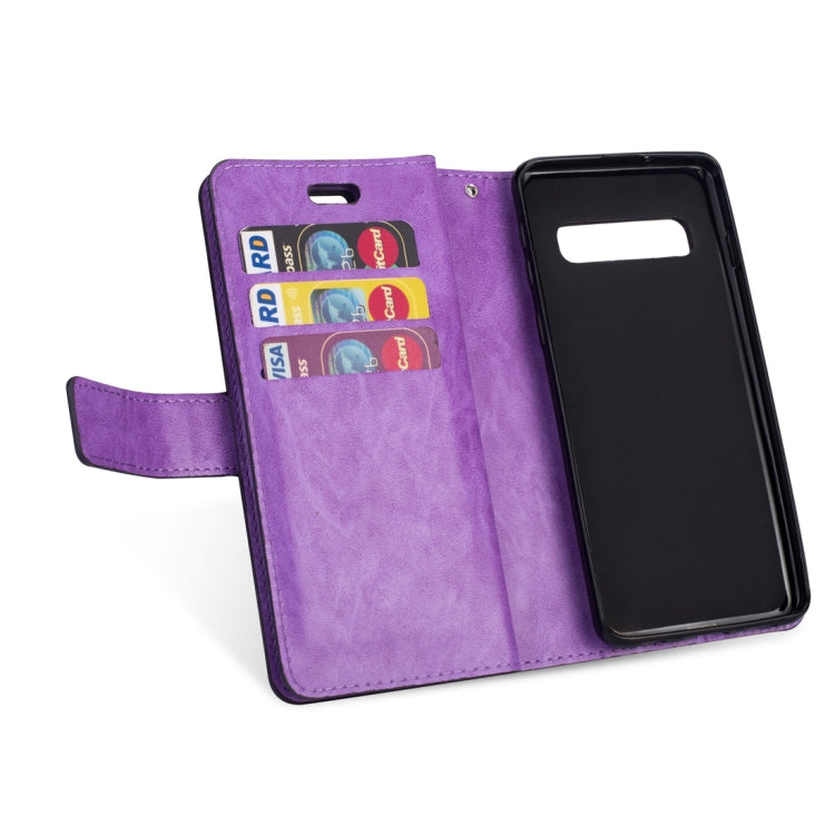 Samsung Galaxy S10+ Multifunctional Zipper Horizontal Flip Leather Case with Holder & Wallet & 9 Card Slots & Lanyard