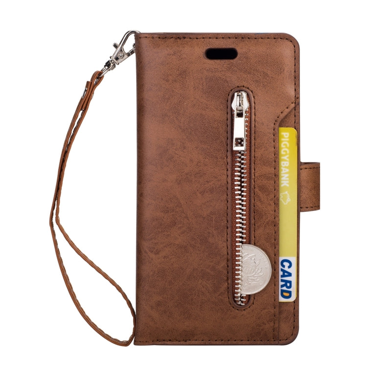 Samsung Galaxy S10+ Multifunctional Zipper Horizontal Flip Leather Case with Holder & Wallet & 9 Card Slots & Lanyard