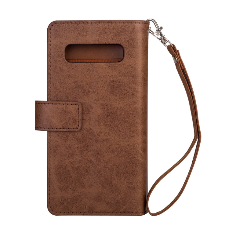 Samsung Galaxy S10+ Multifunctional Zipper Horizontal Flip Leather Case with Holder & Wallet & 9 Card Slots & Lanyard