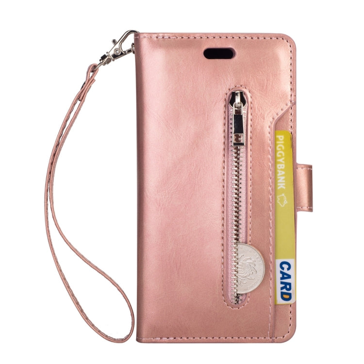Samsung Galaxy S10+ Multifunctional Zipper Horizontal Flip Leather Case with Holder & Wallet & 9 Card Slots & Lanyard