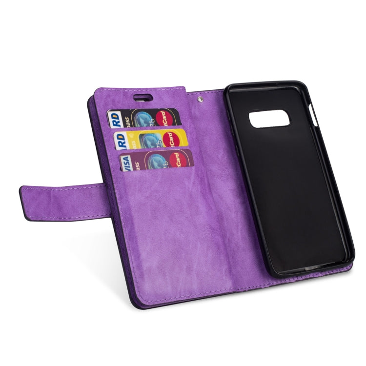 For Samsung Galaxy S10e Multifunctional Zipper Horizontal Flip Leather Case with Holder & Wallet & 9 Card Slots & Lanyard