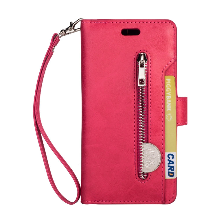 For Samsung Galaxy S10e Multifunctional Zipper Horizontal Flip Leather Case with Holder & Wallet & 9 Card Slots & Lanyard