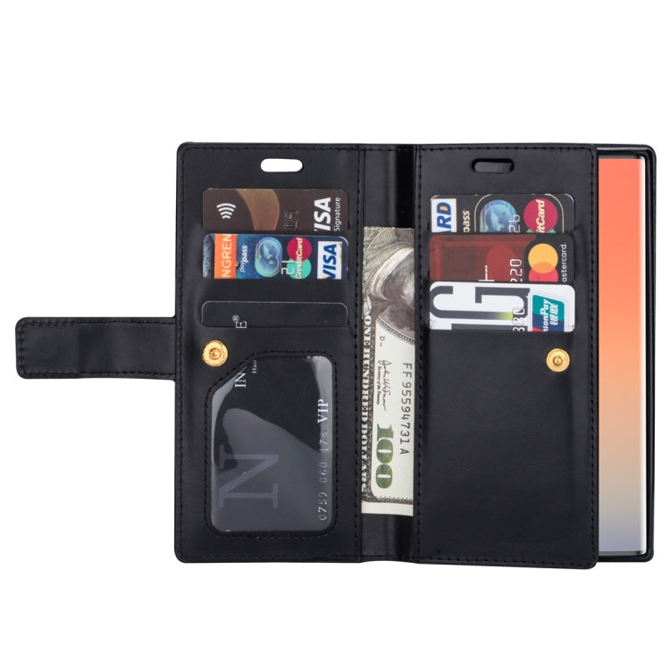 For Samsung Galaxy Note10 Multifunctional Zipper Horizontal Flip Leather Case with Holder & Wallet & 9 Card Slots & Lanyard