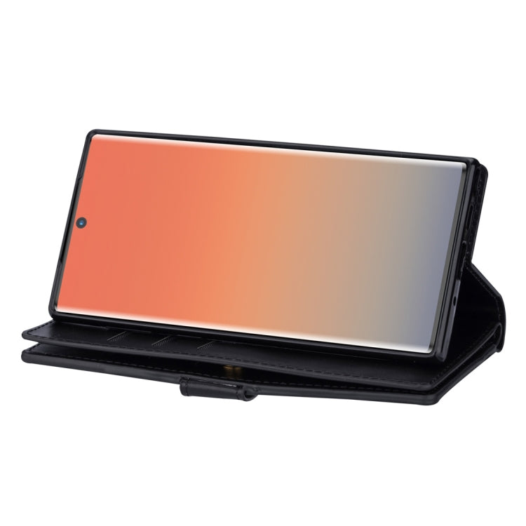 For Samsung Galaxy Note10 Multifunctional Zipper Horizontal Flip Leather Case with Holder & Wallet & 9 Card Slots & Lanyard