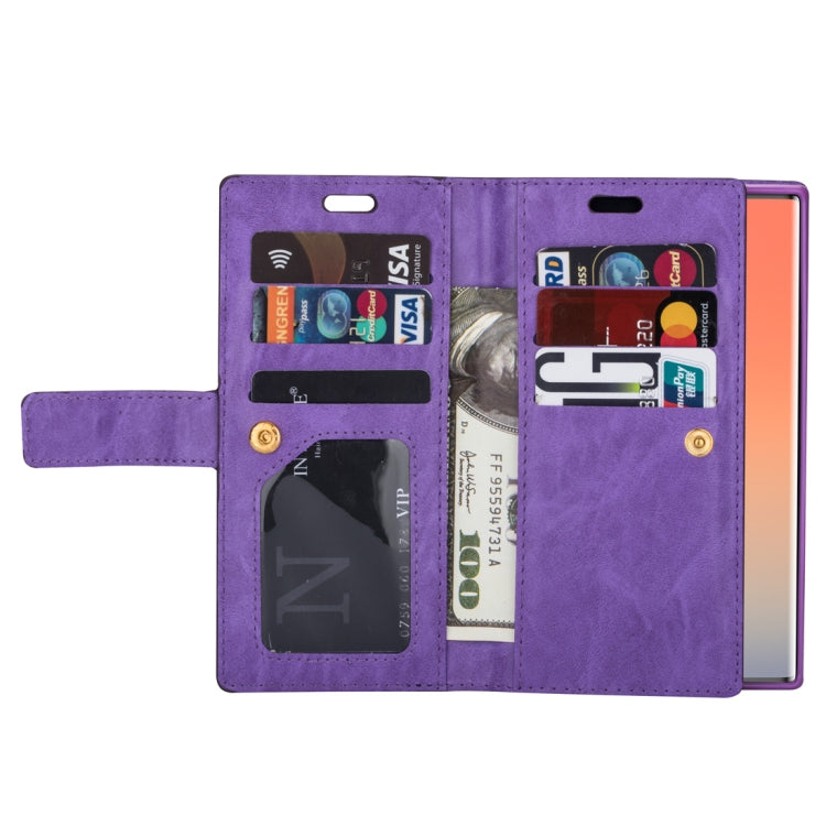 For Samsung Galaxy Note10 Multifunctional Zipper Horizontal Flip Leather Case with Holder & Wallet & 9 Card Slots & Lanyard
