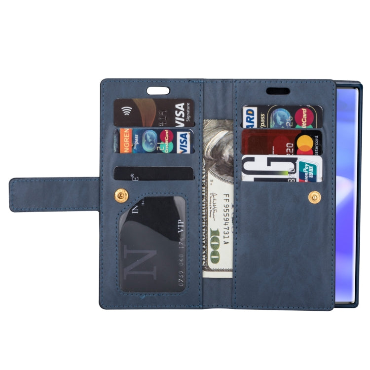For Samsung Galaxy Note10 Multifunctional Zipper Horizontal Flip Leather Case with Holder & Wallet & 9 Card Slots & Lanyard