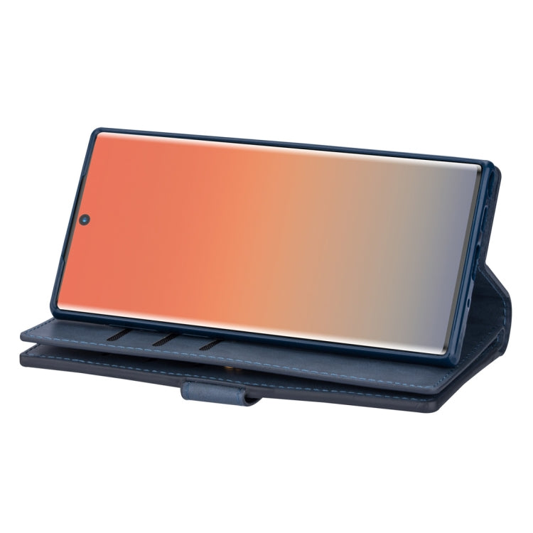 For Samsung Galaxy Note10 Multifunctional Zipper Horizontal Flip Leather Case with Holder & Wallet & 9 Card Slots & Lanyard
