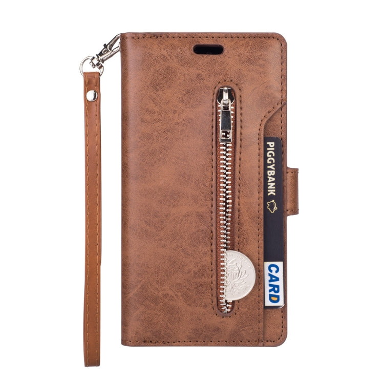 For Samsung Galaxy Note10 Multifunctional Zipper Horizontal Flip Leather Case with Holder & Wallet & 9 Card Slots & Lanyard