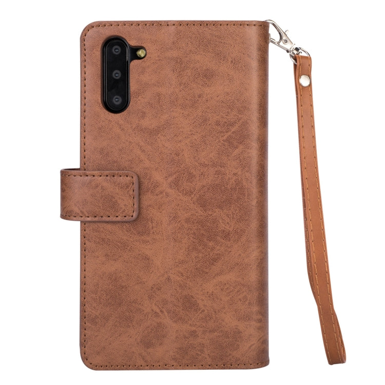 For Samsung Galaxy Note10 Multifunctional Zipper Horizontal Flip Leather Case with Holder & Wallet & 9 Card Slots & Lanyard