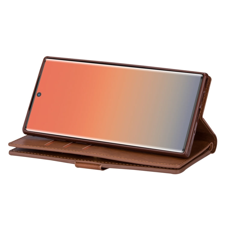 For Samsung Galaxy Note10 Multifunctional Zipper Horizontal Flip Leather Case with Holder & Wallet & 9 Card Slots & Lanyard
