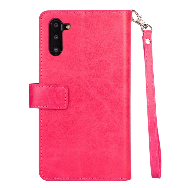 For Samsung Galaxy Note10 Multifunctional Zipper Horizontal Flip Leather Case with Holder & Wallet & 9 Card Slots & Lanyard