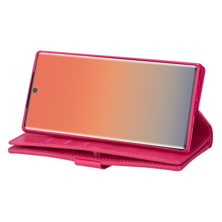 For Samsung Galaxy Note10 Multifunctional Zipper Horizontal Flip Leather Case with Holder & Wallet & 9 Card Slots & Lanyard
