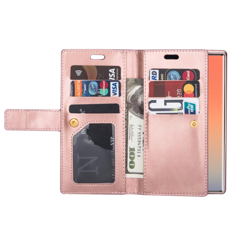 For Samsung Galaxy Note10 Multifunctional Zipper Horizontal Flip Leather Case with Holder & Wallet & 9 Card Slots & Lanyard