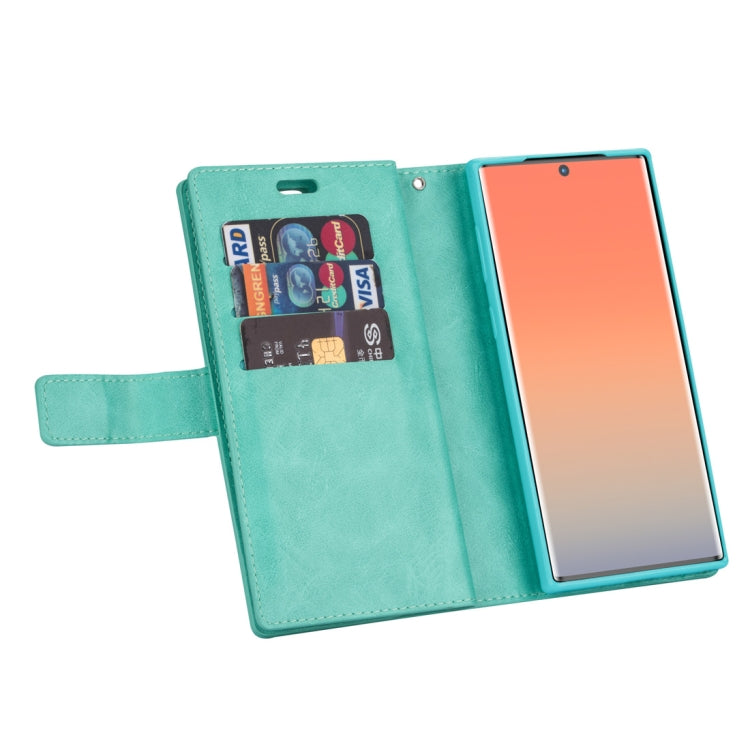 For Samsung Galaxy Note10 Multifunctional Zipper Horizontal Flip Leather Case with Holder & Wallet & 9 Card Slots & Lanyard
