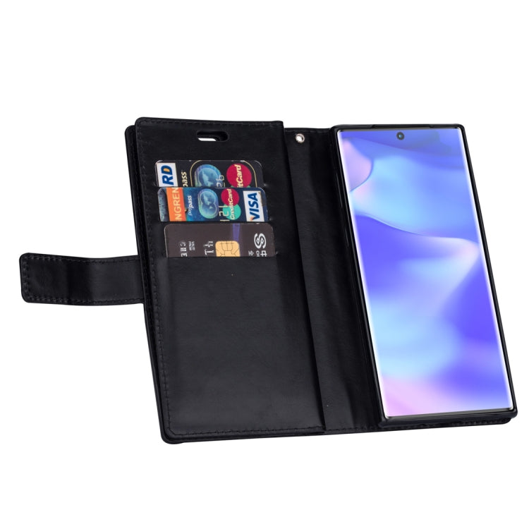 For Samsung Galaxy Note10+ Multifunctional Zipper Horizontal Flip Leather Case with Holder & Wallet & 9 Card Slots & Lanyard