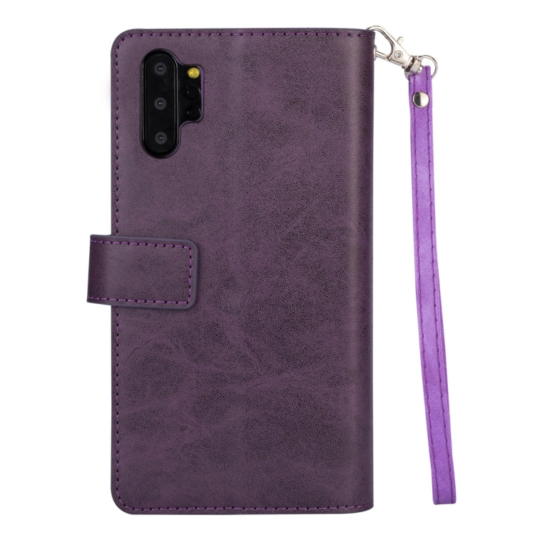 For Samsung Galaxy Note10+ Multifunctional Zipper Horizontal Flip Leather Case with Holder & Wallet & 9 Card Slots & Lanyard
