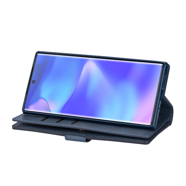 For Samsung Galaxy Note10+ Multifunctional Zipper Horizontal Flip Leather Case with Holder & Wallet & 9 Card Slots & Lanyard