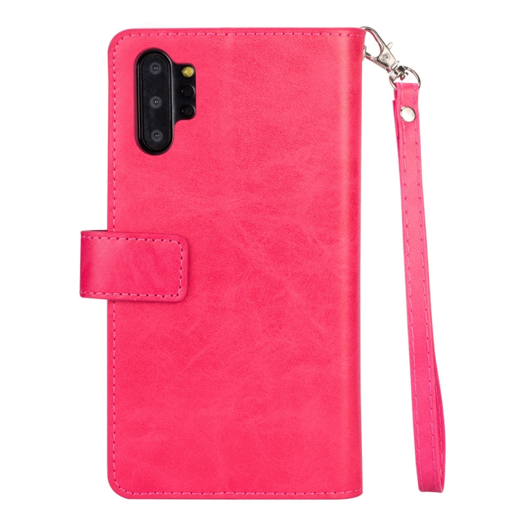 For Samsung Galaxy Note10+ Multifunctional Zipper Horizontal Flip Leather Case with Holder & Wallet & 9 Card Slots & Lanyard