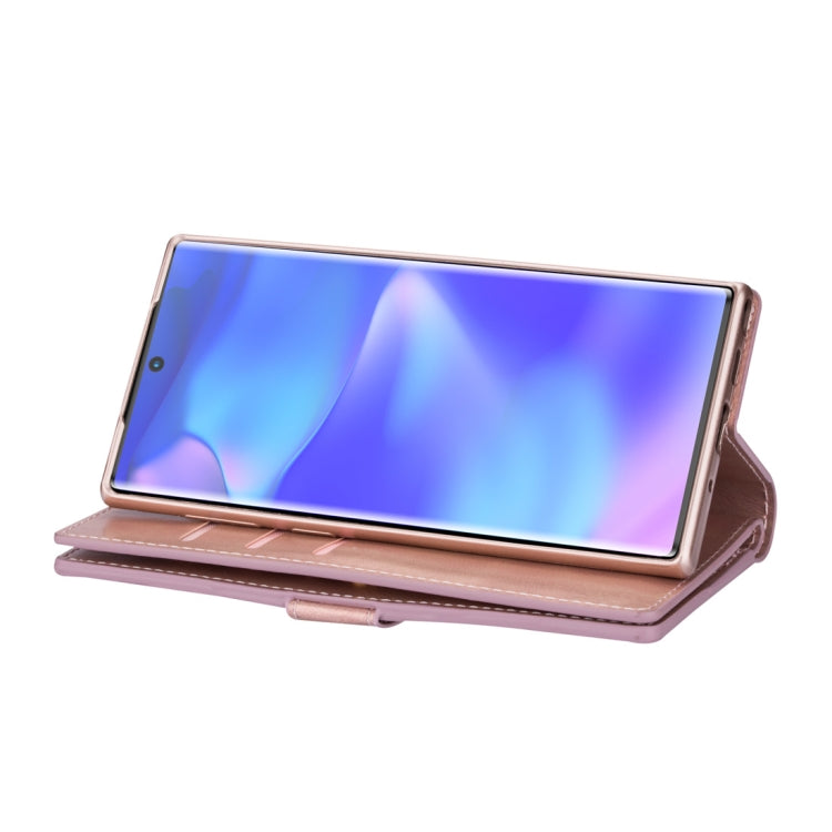 For Samsung Galaxy Note10+ Multifunctional Zipper Horizontal Flip Leather Case with Holder & Wallet & 9 Card Slots & Lanyard