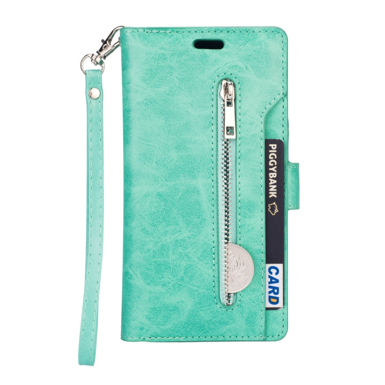 For Samsung Galaxy Note10+ Multifunctional Zipper Horizontal Flip Leather Case with Holder & Wallet & 9 Card Slots & Lanyard