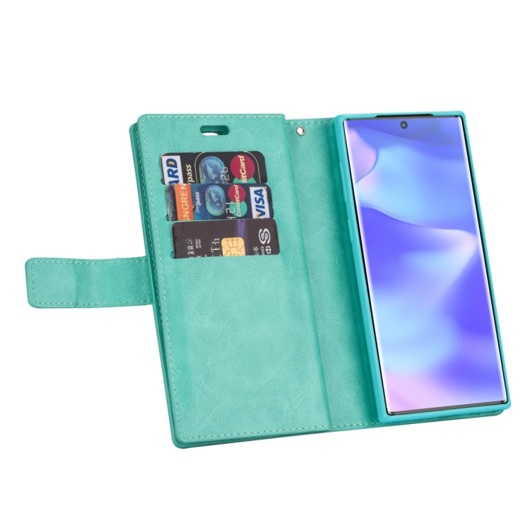 For Samsung Galaxy Note10+ Multifunctional Zipper Horizontal Flip Leather Case with Holder & Wallet & 9 Card Slots & Lanyard