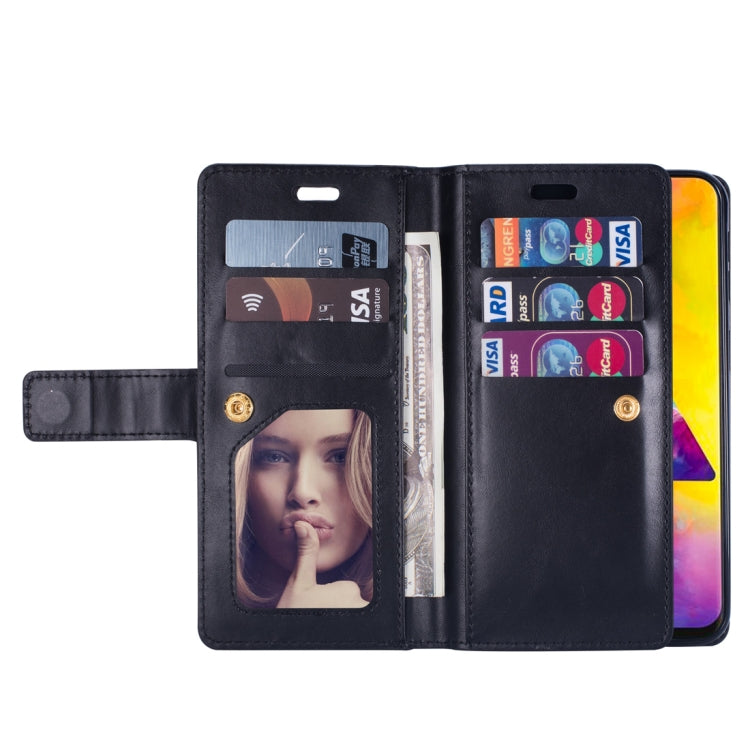 For Samsung Galaxy A10s Multifunctional Zipper Horizontal Flip Leather Case with Holder & Wallet & 9 Card Slots & Lanyard