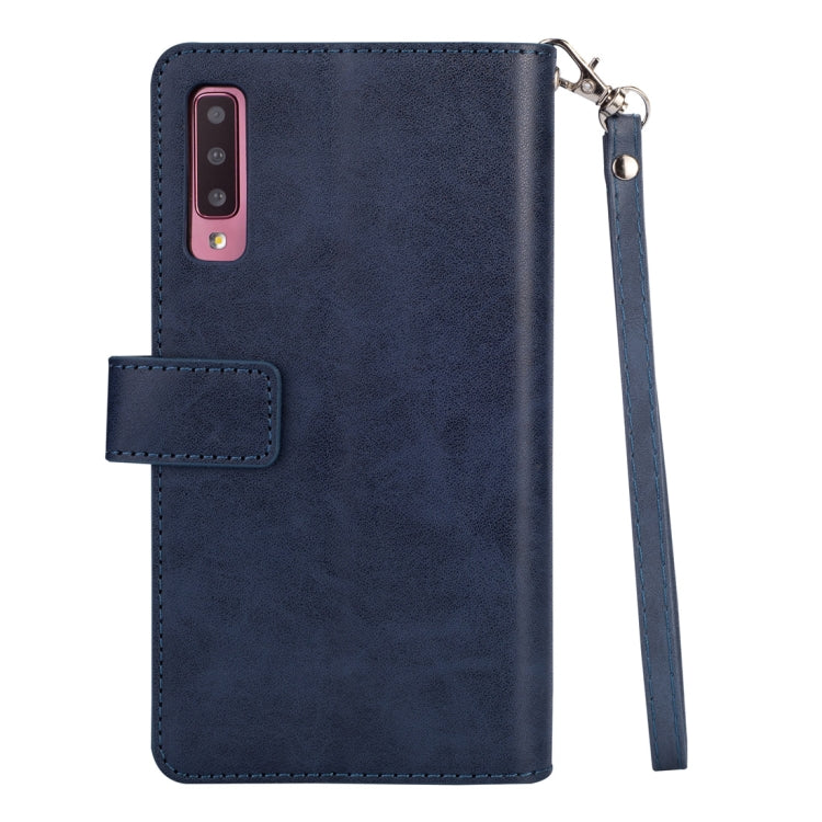 For Samsung Galaxy A70 Multifunctional Zipper Horizontal Flip Leather Case with Holder & Wallet & 9 Card Slots & Lanyard
