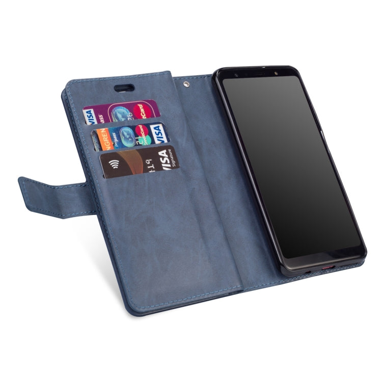 For Samsung Galaxy A70 Multifunctional Zipper Horizontal Flip Leather Case with Holder & Wallet & 9 Card Slots & Lanyard