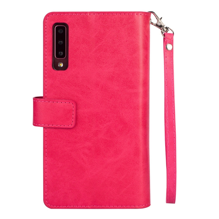 For Samsung Galaxy A70 Multifunctional Zipper Horizontal Flip Leather Case with Holder & Wallet & 9 Card Slots & Lanyard