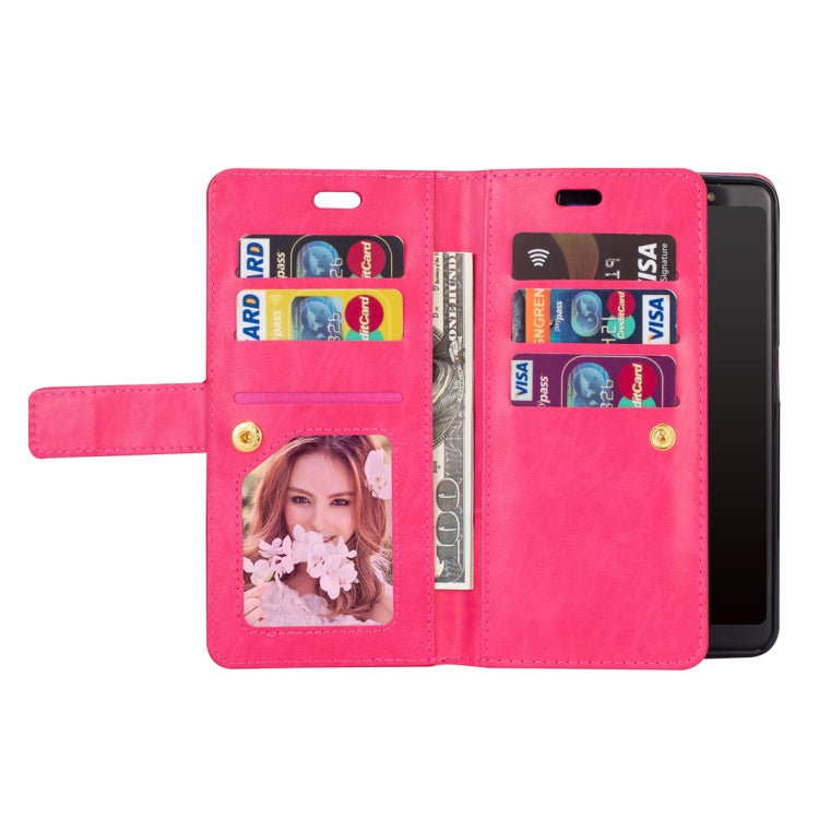 For Samsung Galaxy A70 Multifunctional Zipper Horizontal Flip Leather Case with Holder & Wallet & 9 Card Slots & Lanyard