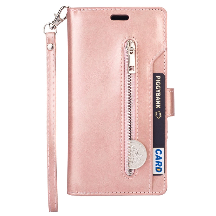 For Samsung Galaxy A70 Multifunctional Zipper Horizontal Flip Leather Case with Holder & Wallet & 9 Card Slots & Lanyard