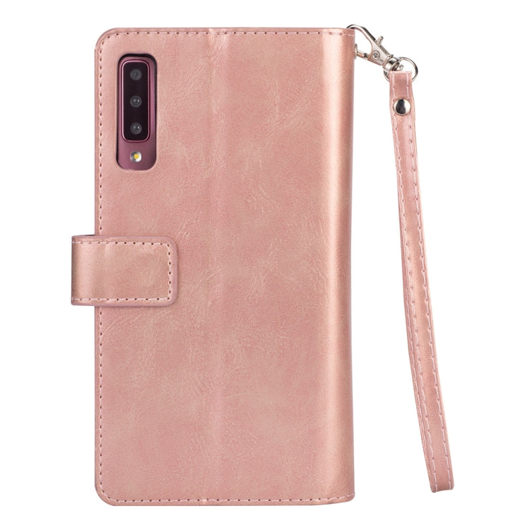 For Samsung Galaxy A70 Multifunctional Zipper Horizontal Flip Leather Case with Holder & Wallet & 9 Card Slots & Lanyard