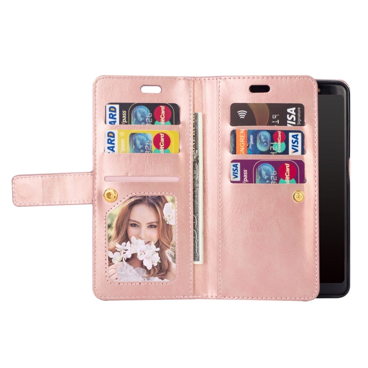 For Samsung Galaxy A70 Multifunctional Zipper Horizontal Flip Leather Case with Holder & Wallet & 9 Card Slots & Lanyard