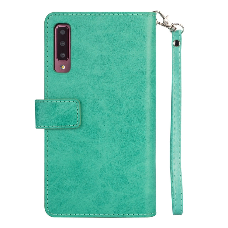 For Samsung Galaxy A70 Multifunctional Zipper Horizontal Flip Leather Case with Holder & Wallet & 9 Card Slots & Lanyard