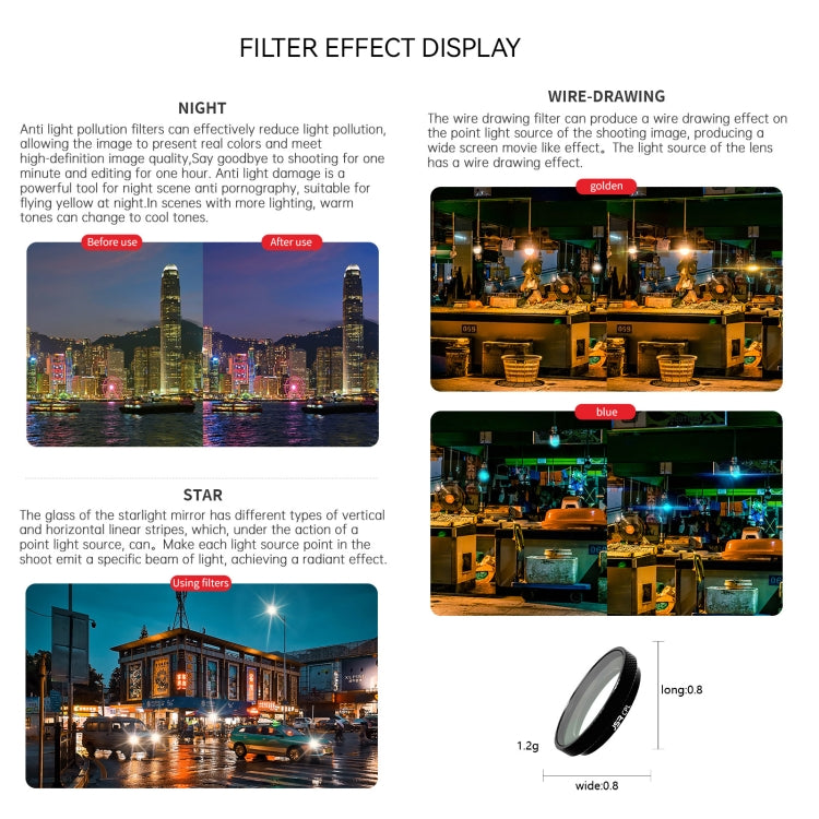 For Insta360 GO 3S JUNESTAR Camera Lens Filter, Filter:4 in 1 ND