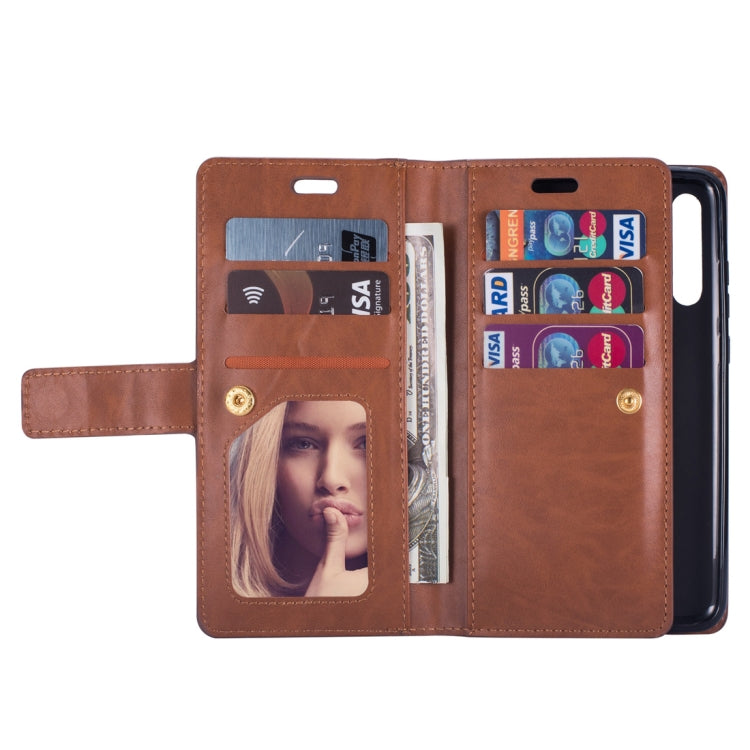 For Samsung Galaxy M30 / Galaxy A40s Multifunctional Zipper Horizontal Flip Leather Case with Holder & Wallet & 9 Card Slots & Lanyard