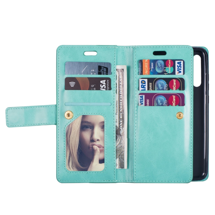For Samsung Galaxy M30 / Galaxy A40s Multifunctional Zipper Horizontal Flip Leather Case with Holder & Wallet & 9 Card Slots & Lanyard