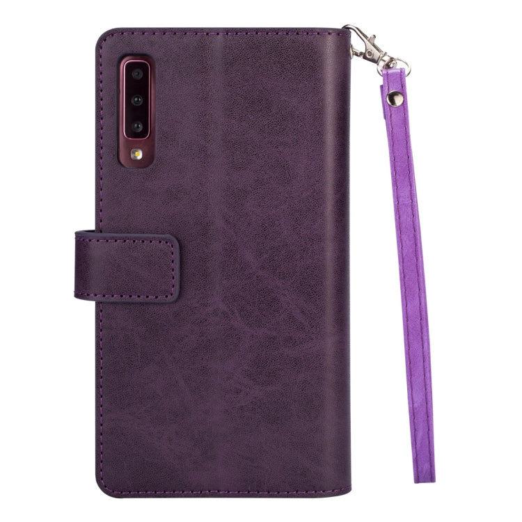 For Samsung Galaxy A50 / A50s / A30s Multifunctional Zipper Horizontal Flip Leather Case with Holder & Wallet & 9 Card Slots & Lanyard