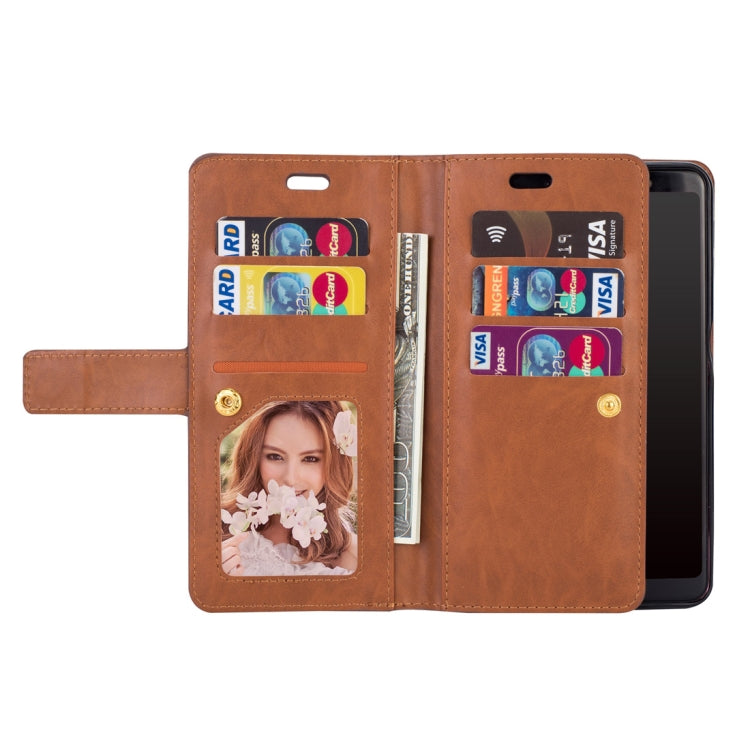 For Samsung Galaxy A50 / A50s / A30s Multifunctional Zipper Horizontal Flip Leather Case with Holder & Wallet & 9 Card Slots & Lanyard