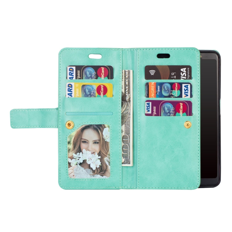 For Samsung Galaxy A50 / A50s / A30s Multifunctional Zipper Horizontal Flip Leather Case with Holder & Wallet & 9 Card Slots & Lanyard