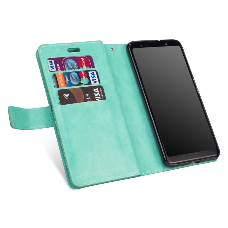 For Samsung Galaxy A50 / A50s / A30s Multifunctional Zipper Horizontal Flip Leather Case with Holder & Wallet & 9 Card Slots & Lanyard