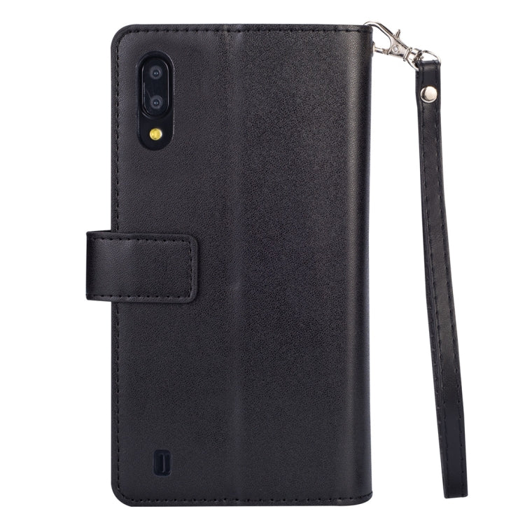 For Samsung Galaxy M10 / Galaxy A10 Multifunctional Zipper Horizontal Flip Leather Case with Holder & Wallet & 9 Card Slots & Lanyard