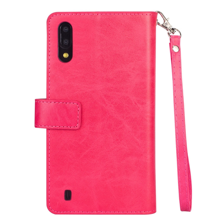 For Samsung Galaxy M10 / Galaxy A10 Multifunctional Zipper Horizontal Flip Leather Case with Holder & Wallet & 9 Card Slots & Lanyard