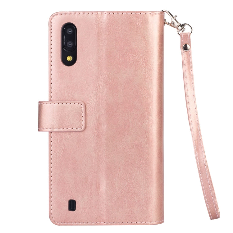For Samsung Galaxy M10 / Galaxy A10 Multifunctional Zipper Horizontal Flip Leather Case with Holder & Wallet & 9 Card Slots & Lanyard
