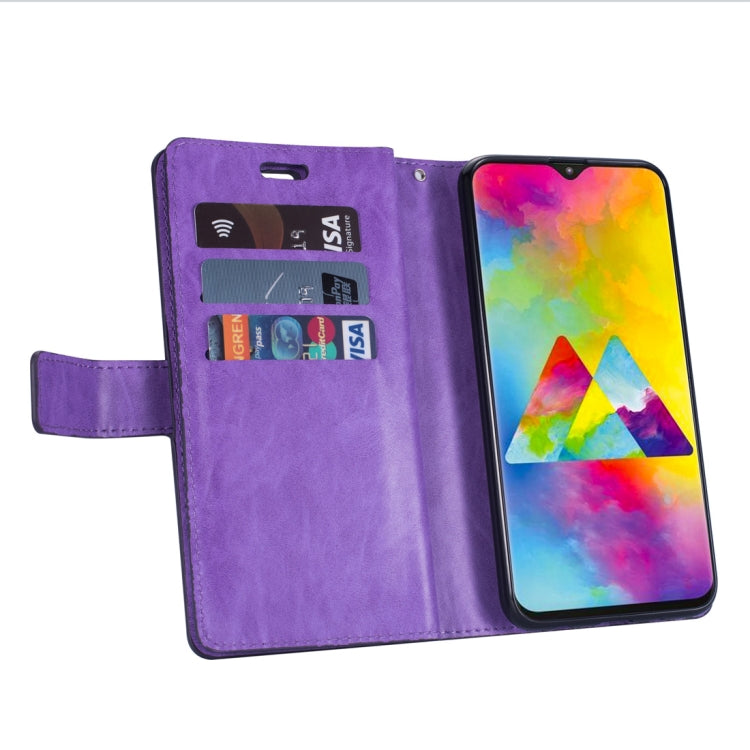 For Samsung Galaxy M20 Multifunctional Zipper Horizontal Flip Leather Case with Holder & Wallet & 9 Card Slots & Lanyard