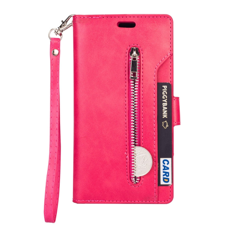 For Samsung Galaxy M20 Multifunctional Zipper Horizontal Flip Leather Case with Holder & Wallet & 9 Card Slots & Lanyard