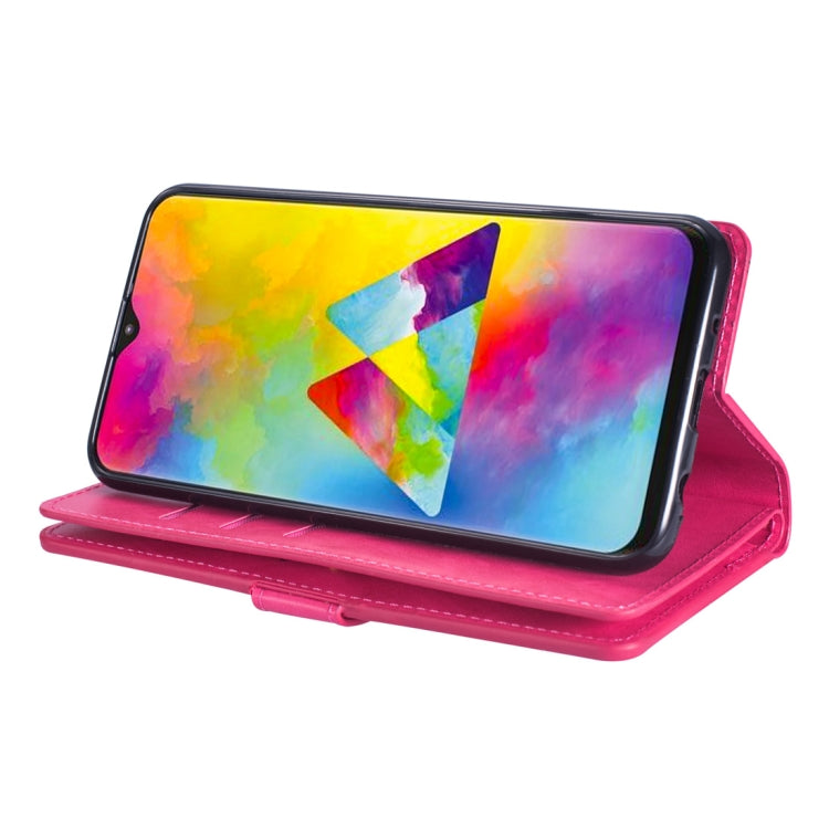 For Samsung Galaxy M20 Multifunctional Zipper Horizontal Flip Leather Case with Holder & Wallet & 9 Card Slots & Lanyard