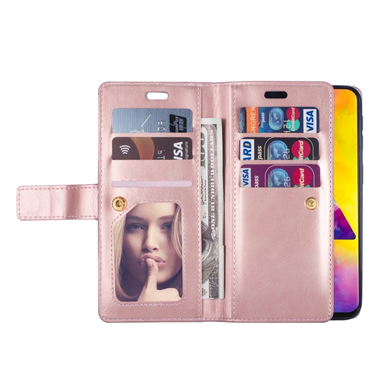 For Samsung Galaxy M20 Multifunctional Zipper Horizontal Flip Leather Case with Holder & Wallet & 9 Card Slots & Lanyard